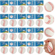 LiYiQ 24Pcs Baseball Party Favors 2.36 Inch Baseball Stress Balls Baseball Bi... picture