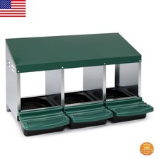 Chicken Nesting Box 3 Compartment Roll Out Egg Nest Box Steel Egg Laying Box picture