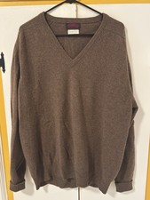 O'Connell's Scottish Lambswool V-Neck Sweater Brown Men’s Size 46 Chest Size 48 picture