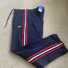 ADIDAS Original Firebird  Track Pants Mens Large KD3830 Blue Red Why Zip Pockets picture