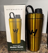 VitaHustle Stainless Steel Shaker Cup with Twist Off Cap, Leakproof,Blender Ball picture