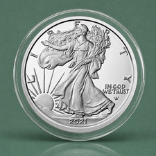 2021 (W) American Silver Eagle Type 2 With Capsule- BU- SAME DAY SHIPPING picture