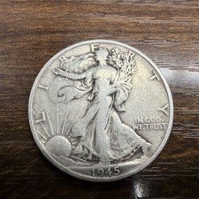 1945-S Walking Liberty Half Dollar Actual Coin Great Details picture
