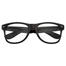 MENS WOMENS NERD BLACK GEEK GLASSES GLOSSY CLEAR LENS Clear frame sunglasses picture
