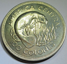 Costa Rica BU 1974 Silver 100 Colones Manitee Mintage 7,599 Rare 42mm 32.1g Coin picture
