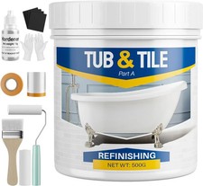 Tub and Tile Paint Refinishing Kit, 17.6Oz Bathtub Refinishing Kit White with To picture