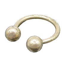 TIFFANY 925 Sterling Silver  Vintage Shiny Sphere Ends Key Ring  TR3047 picture