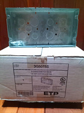 ETP 3G5075S 3-Gang Metal Rectangular Galvanized Switch Box UL Listed 5pk picture