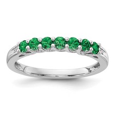 Diamond CR Emerald Ring 10k White Gold RLS6695/CREM-0WAS43 picture