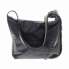 LANVIN Paris Black Shoulder Bag Zip Closure Shoulder Strap Gold Hardware picture
