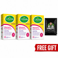 Culturelle Women's 4-in-1 Probiotic 30 Capsules 3 Pack + Free Eye Wipe EXP 08/27 picture