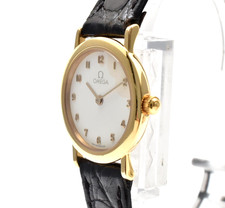[EXC+4] Vintage OMEGA De Ville 22mm 595.0097.2 Quartz White Arabic Women Watch picture