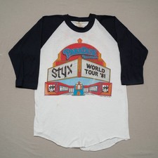 Vintage 1981 Styx Paradise Theatre Shirt L Raglan Tour Band Concert Jersey 80s picture