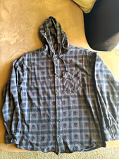 Supreme x Number (N)ine Men’s Gray Plaid Hooded Flannel Button-Up L from FW25 picture