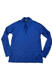 Blue Smartwool Long Sleeve Athletic Shirt Men's Size L Large picture