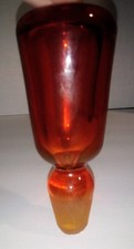 Vintage MCM Blenko #6416 STOPPER ONLY Tangerine Decanter Joel Myers Amberina Glo picture