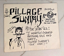 Vintage 1980s Pillage Sunday Sticker Bay Area Thrash Metal Punk Rare picture