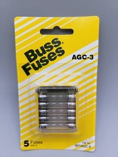 NEW 5 Pack Cooper Bussmann Glass Fuse 3A BP/AGC-3 Buss Fuses AGC-3 picture