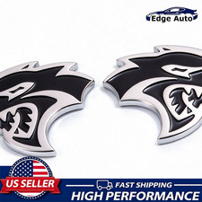 2Pcs 3D Fender Side Badge For Charger Challenger Hellcat Emblem Black Chrome picture