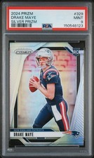 DRAKE MAYE 2024 PANINI PRIZM #329 SILVER PRIZM RC ROOKIE PATRIOTS PSA 9 picture