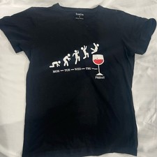 SHEIN Black Tee with Weekday Wine Graphic picture