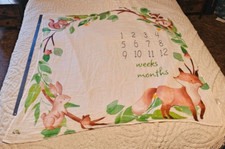 Itzy Ritzy Cutie Captures Woodland Milestone Blanket , Blanket Only picture