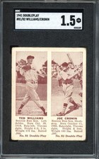 1941 Double Play #81 Ted Williams / #82 Cronin SGC 1.5 Vintage HOF Baseball Card picture