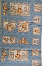 VINTAGE Pinnacle Fabric MIMI'S THINGS Best Friends TEDDY BEAR FRIENDS BTY picture