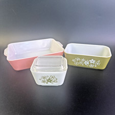 Pyrex Spring Blossom W/lid & Green Crazy Daisy & Town & Country Red - 3 Sizes picture