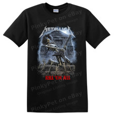 Metallica Kill 'Em All Skeleton Guitar Heavy Metal T Shirt Rock Band Graphic Tee picture