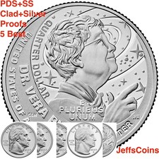 2025 P D S S S Dr. Vera Rubin Astronomer Quarter PDSSS Clad & Silver Proofs 5 picture