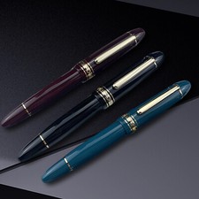 Wingsung 630 Fountain Pen Resin Writing Pen Piston Gold Clip 0.5-0.7mm Gift 2024 picture
