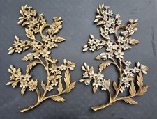 2 Vintage Mid Century Syroco Flowered Dogwood Branches Wall Decor 20