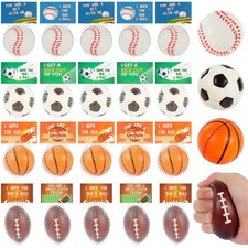 LiYiQ 24Pcs 2.36 Inch Sports Stress Balls inches, Red, White, Black picture