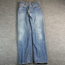 VTG 1980s USA MADE Levi’s 501 0115 Mens 30x30 Denim Jeans Button Fly Distressed picture