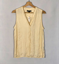 NWT Banana Republic Women’s M Ivory Tonal Floral Jacquard Sleeveless Blouse picture