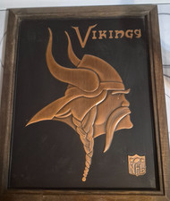 Vintage Minnesota Vikings NFL Copper Tone Embossed Wall Plaque Viking Head picture