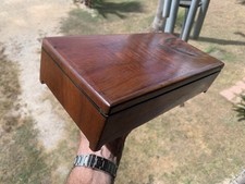 CUSTOM DESK TOP BOX: BURL MAHOGANY WOOD, 1960's Era, Vintage & Unusual, VGC picture