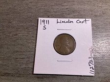 1911-S Lincoln Wheat Penny Key Date US Small Cent San Francisco Mint 112723 02ak picture