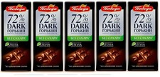 Russian Dark Chocolate 72% — 100g × 5 Bars | No Added Sugar | Stevia | Pobeda picture