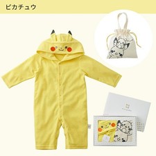 Monpoke Pokemon Pikachu Hooded Coverall & Bag Set Gift Newborn Baby Shower picture