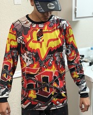 Fox Men’s XL Racing long sleeve jersey with yellow fox head graphic picture