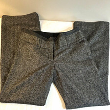 Express Editor Gray/Black Herringbone Tweed Dress Pants 6 Regular Pockets picture