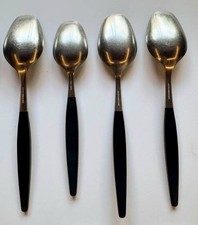 Vintage Gense Focus Black Deluxe Stainless steel Flatware  18-8 Sweden  MCM picture
