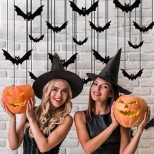 18pcs Halloween Hanging Bats Outdoor Indoor Scary Flying Bat Decorations picture