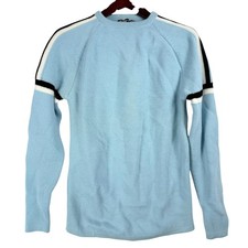 Vintage Meister Knit Sweater Small Blue Wool Racing Stripe Vintage Ski Retro picture
