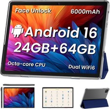 COLORROOM Android 16 Tablet, 10 inch Tablet, Octa Core CPU, Blue picture