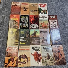 Lot of 19 Vintage Western Paperback Books by Various Authors Cowboys, Old West picture