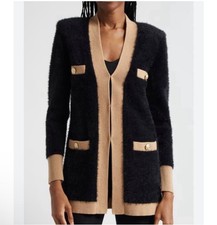 L'Agence Elin Black Fuzzy Cardigan XXL NWOT picture