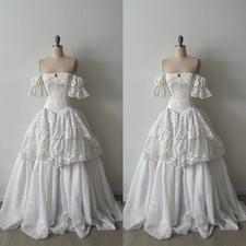 Elegant Wedding Dresses Vintage Lace One Shoulder A Line Boho Bridal Gowns picture